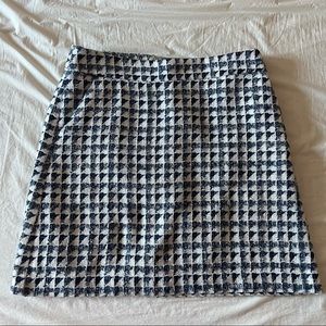 Loft tweed navy knees length A-line skirt